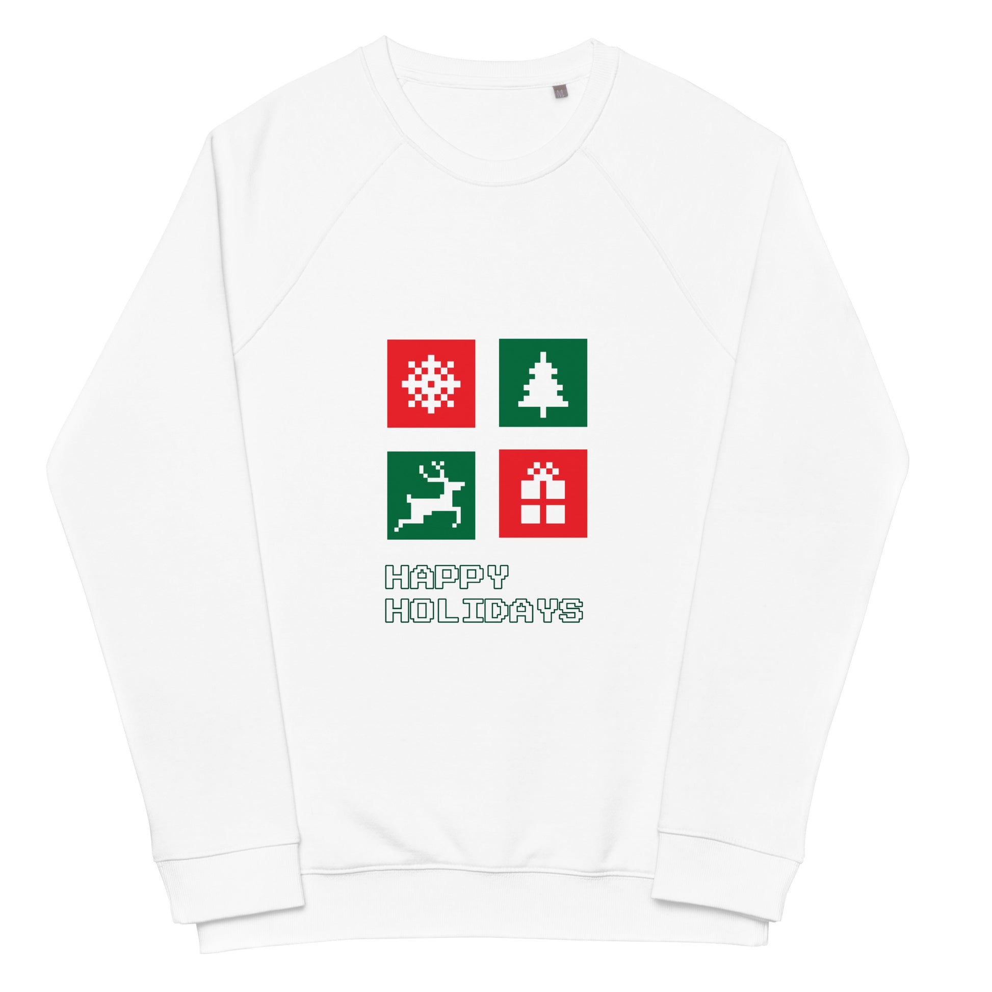 A Smile for Christmas Unisex organic raglan sweatshirt - TRIPLE-A