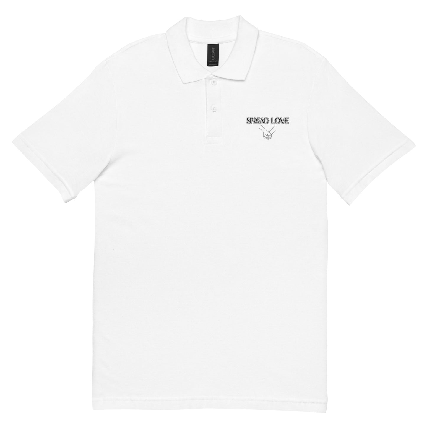 Unisex 'Spread Love' Embroidered Pique Polo Shirt - TRIPLE-A